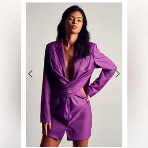 Sexy Cut Out Blazer Dress Purple